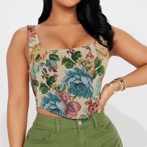 Jacquard Corset Top - Multi Color